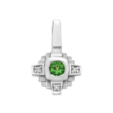 Esther Tsavorite green 3 mm and diamonds pendant