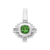 Pendentif Esther Tsavorite verte 4 mm et diamants