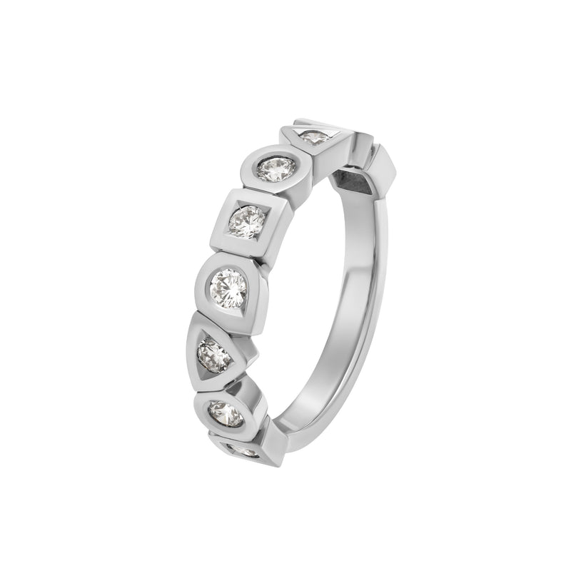 wedding ring Alchimie small with 9 gold diamonds