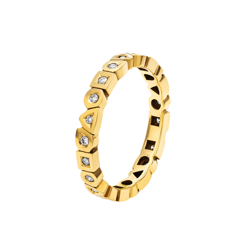 Ring wedding ring alchimie  extra small with diamonds in gold