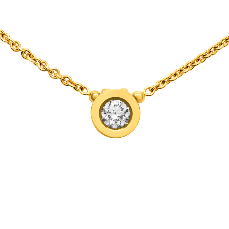 Simplicité pendant, round, gold and diamond
