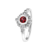 Esther ring 4 mm red sapphire and diamonds