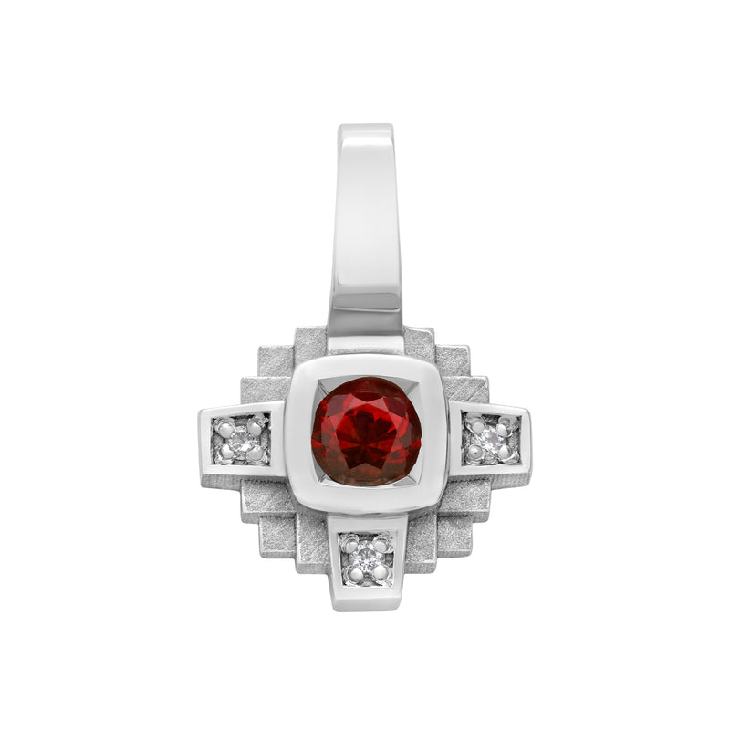 Esther pendant 3 mm red sapphire and diamonds