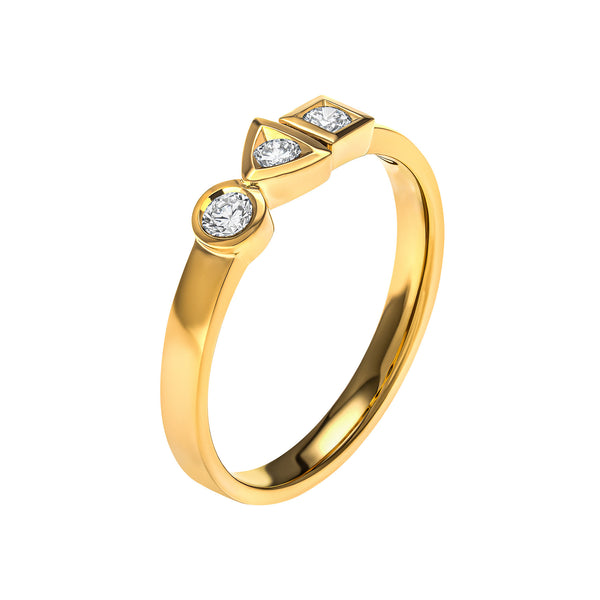 Bague Trilogie Sens 0,15 carat Tournaire or et diamants