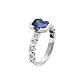 Gold solitaire Alchimie tanzanite and diamonds