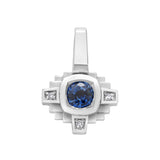 Pendentif Esther Saphir bleu 4 mm et diamants