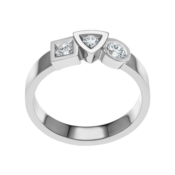 Bague Alchimie Trilogie 0 30 carat Tournaire en or avec 3 diamants