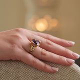 Solitaire ring French Kiss XL in gold with Amethyst