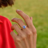 Gold solitaire Alchimie tanzanite and diamonds