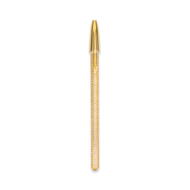 Stylo bic cristal  haut de gamme or et diamants tournaire