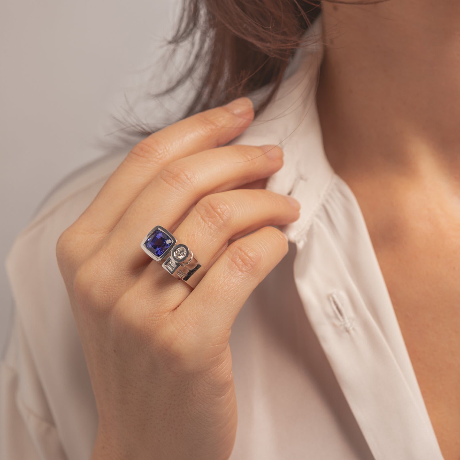 Bague opera bleu en or Tournaire Philippe Tournaire